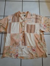 Tommy Bahama Hawaiian Button Shirt  Pineapple All Over Print 100% SILK MENS XL - £11.83 GBP
