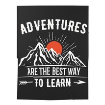 Swaddle blanket with adventure themed quote adventures are the best way to learn design thumb200