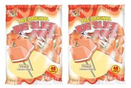 2x Bags Peach The Original Big Slice Pops ( 48 Lollipops Per Bag ) Free ... - £19.57 GBP