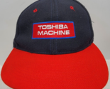 Vintage Toshiba Machine Nissun Brand Snapback Baseball Cap Blue With Red... - $9.62
