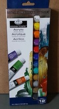 Royal &amp; Langnickel Essential Acrylic Metallic 12 Set Paints .4oz Tubes - £14.70 GBP