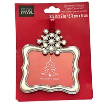Christmas Tree Ornament Photo Picture Frame Silver Clear Stones Studio D... - $14.49