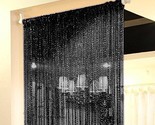 Door String Curtains,Rare Flat Silver Ribbon,Thread Fringe Window Panel ... - $14.99