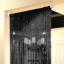 Door String Curtains,Rare Flat Silver Ribbon,Thread Fringe Window Panel Room Div - £11.84 GBP