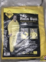 Western Safety 2 Piece Rain Suit Mens 50-52 XXL Yellow Jacket Pants - £15.57 GBP