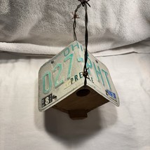 Vtg Ohio License Plate Wood Country Folk Art Bird House Rusty Barbed Wir... - $27.99
