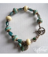 Jade &amp; Lampwork Bead &quot;Dream&quot; Bracelet by Katherine Lee (#4235) - £105.72 GBP