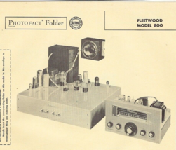 1956 FLEETWOOD Model 800 TELEVISION Tv Receiver Photofact MANUAL Conrac Inc - $9.89