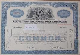 American Natural Gas Stock Certificate-1961 - Old Vintage Rare Scripophilly Bond - £39.92 GBP