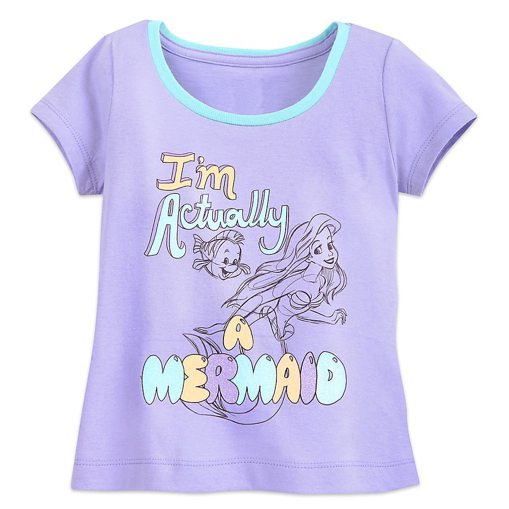 Disney Ariel and Flounder Ringer Tee for Girls Size S (5/6) Purple - $10.33+
