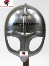 Medieval Epic Knight Steel Armour Viking Spectacle Helmet Halloween Costume - £58.32 GBP
