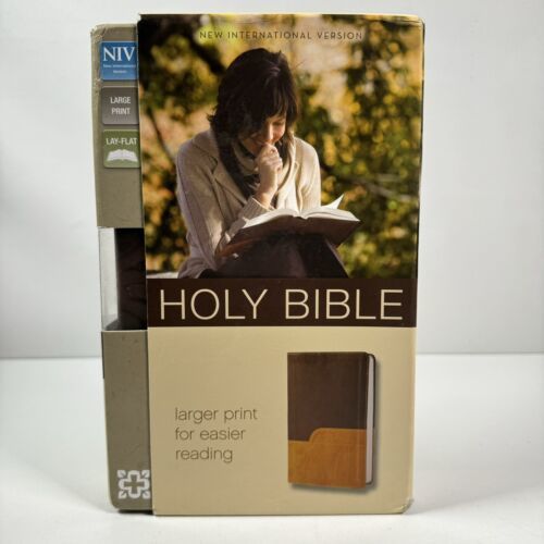 Zondervan Bible NIV Large Print Italian DuoTone Chocolate Amber NIB - $19.79