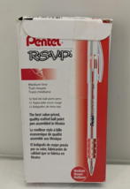 Pentel R.S.V.P. Stick Pen 1mm Medium Line Ballpoint Clear Barrel - Red I... - $276.16 MXN