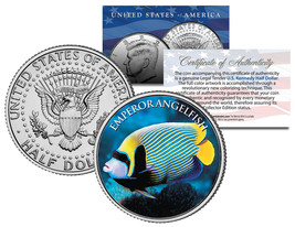 EMPEROR ANGELFISH *Fish Series* JFK Kennedy Half Dollar U.S. Colorized Coin - £6.73 GBP