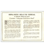 Vtg Dina-Mite Health Cereal Advertising Recipe Booklet Flyer Los Angeles... - $17.77