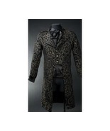 NWT Men&#39;s Black Brocade Steampunk Victorian Goth Vampire Tailcoat Jacket - £120.54 GBP