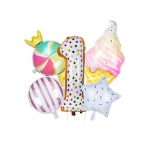 Donut number balloon party kit ice cream balloon aluminum foil balloon s... - £20.74 GBP