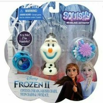 Frozen II Squishy Necklace Olaf Design Beads Charm Craft Art Jewelry Disney New! - £5.29 GBP