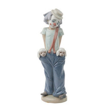 LLADRO &quot;Little Pals&quot; Glazed Porcelain Figurine #7600 Clown w/ Puppies in Pockets - £741.40 GBP