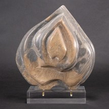 &quot;Teadrop&quot; alabaster sculpture &quot; Flame &quot; Abstract Carved Stone - £273.76 GBP