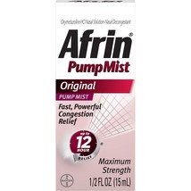 Afrin cold Pump Mist 12 Hour Relief, Original, 0.5 fl oz, Spray (Pack of 2) - £30.45 GBP