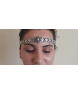 Flowery Central Star Forehead Silver Plated, Armenian Headpieces Ethnic ... - $75.94 CAD
