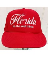 Rare FLORIDA IT’S THE REAL THING Snapback Baseball Hat Coca Cola Script ... - $28.53