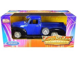 1953 Chevrolet 3100 Pickup Truck Blue and Black &quot;Low Rider Collection&quot; 1/24 Die - £30.32 GBP