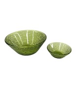 Vintage Anchor Hocking Soreno Glass Avocado Green Chip and Dip no clip - $54.44