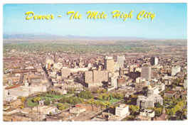 Vtg Postcard-Denver-The Mile High City-Aerial View-CO-Plastichrome-Chrome-CO3 - £2.17 GBP