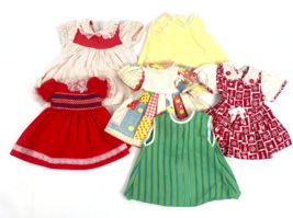 Vintage Doll Clothes Lot Dress Smocked Patchwork Lace Stripe - £33.05 GBP