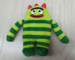 Yo Gabba Gabba Brobee plush small green striped monster - $9.89