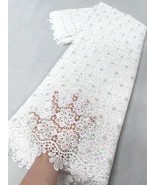 African Cord Lace Sequins Guipure Embroidery Mesh Beaded Wedding Dress S... - $171.71 CAD