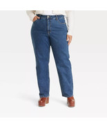 Ava &amp; Viv Women&#39;s Dark Wash High-Rise 90s Straight Leg Jeans - Plus Size... - $16.12