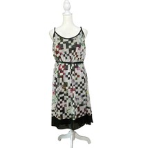 Lane Bryant Sleeveless Midi Dress Black Trim Geometric Floral Print Casu... - $19.99