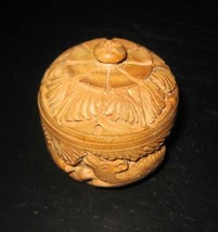 Vintage Art Deco CHINESE ASIAN HAND CARVED Small Jewelry Box - $9.99