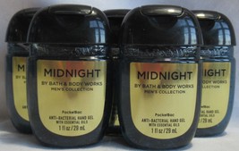 Bath &amp; Body Works PocketBac Hand Gel Lot Set of 5 MIDNIGHT MEN&#39;S COLLECTION - £13.93 GBP