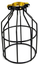 Black Metal &amp; Brass Light Bulb Lamp Guard Thick Wire Industrial Steam Punk Re Tr O - £22.74 GBP