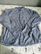UntuckIt Long Sleeve Button Up Shirt Mens Size Large Light Blue Grey Cotton - $17.81