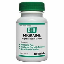 NEW BHI Migraine Relief Tablets Homeopathic Formula for Minor Headache P... - $17.22