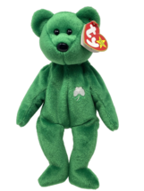 Rarities RARE Ty Beanie Baby Green Bear Erin the St Patrick&#39;s Day Toy Wi... - £11.09 GBP