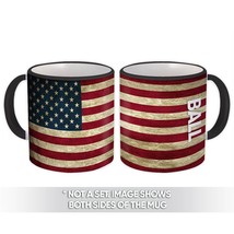 BALL Family Name : Gift Mug American Flag Name USA United States Personalized - $15.90