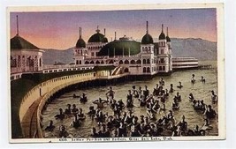 Saltair Pavilion &amp; Bathers Great Salt Lake Postcard - £9.33 GBP