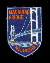 Vintage Travel Souvenir Embroidery Shield Patch Michigan Mackinac Bridge - £7.73 GBP