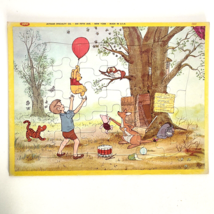 1964 Jaymar Walt Disneys Winnie The Pooh Balloon Inlay Inlaid Tray 30 Pc... - $19.95