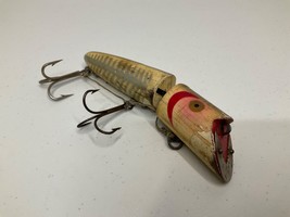 Vintage Original Heddon Jointed Zig-Wag Wood Fishing Lure Metal Mouth Plate - $196.02