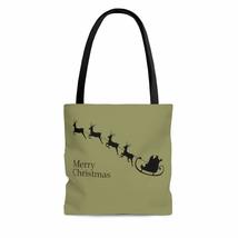 Merry Christmas Deer Olive Dark Green AOP Tote Bag - $26.35+