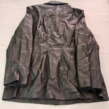 East 5th Women's Black Genuine Leather Full Button Coat Jacket Size XL image 2