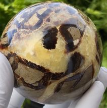 SEPTARIAN Polished Natural Crystal Sphere Ball Yellow Dragon Stone Specimen - $34.64+