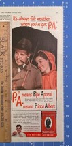 Vintage Print Ad Prince Albert Pipe Tobacco Man Woman Umbrella 13.5&quot; x 5... - $11.75